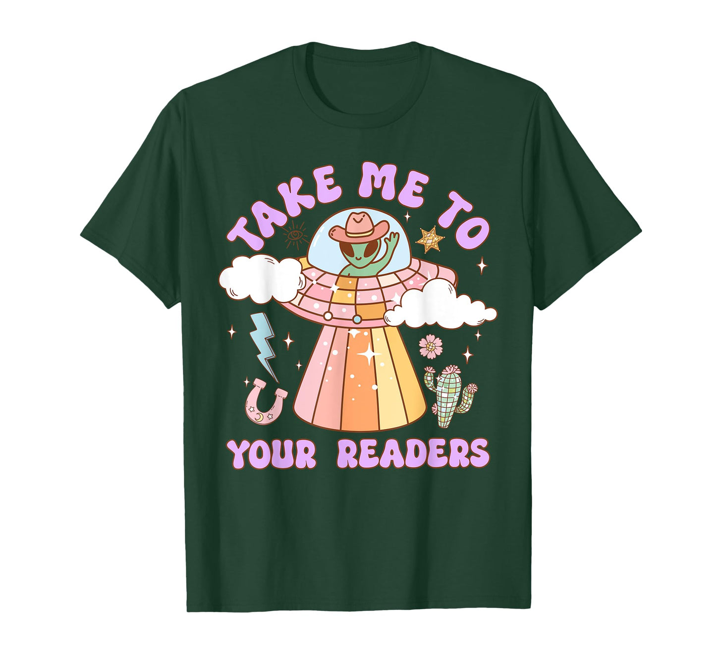 Take Me to Your Readers Alien Teacher Halloween Literacy T-Shirt