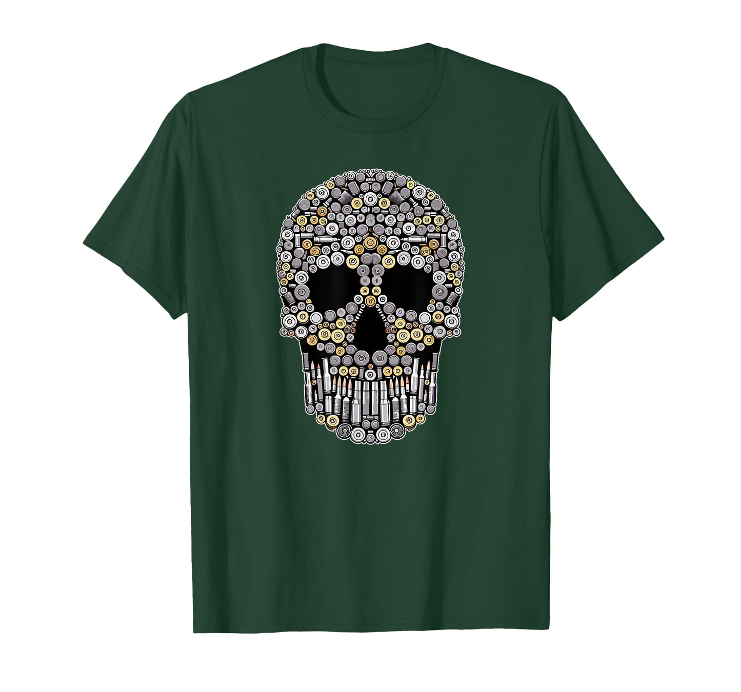 American Patriot Skull Second Amendment Bullets Shells Gun T-Shirt