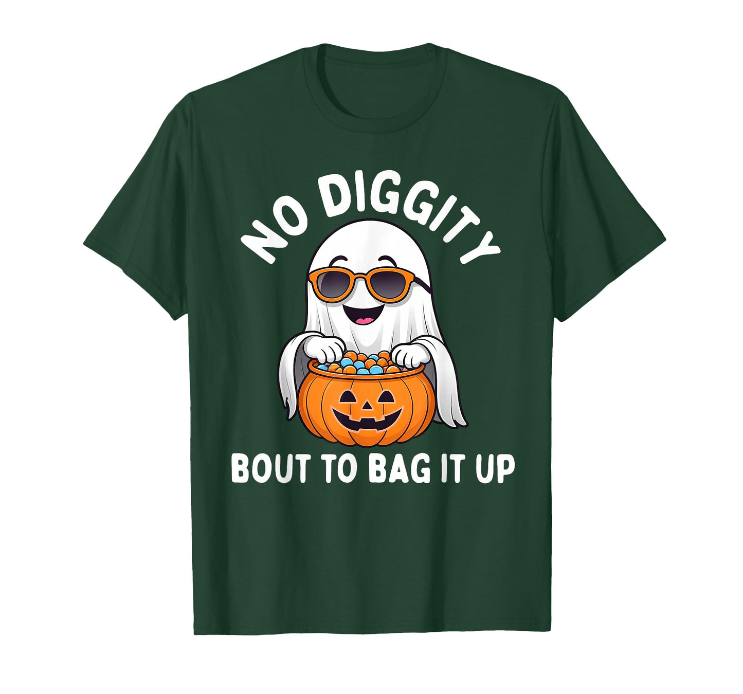 Halloween Ghost No Diggity Bout to Bag it Up Toddler Boys T-Shirt