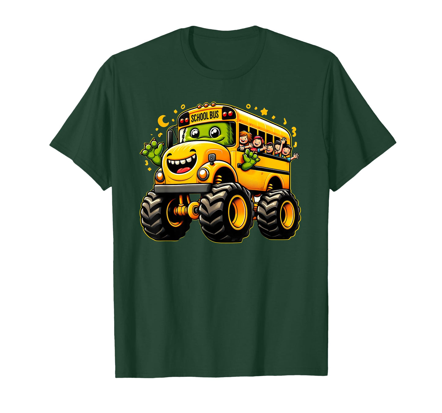 Yellow Monster Truck School Bus Cute School Bus Driver T-Shirt