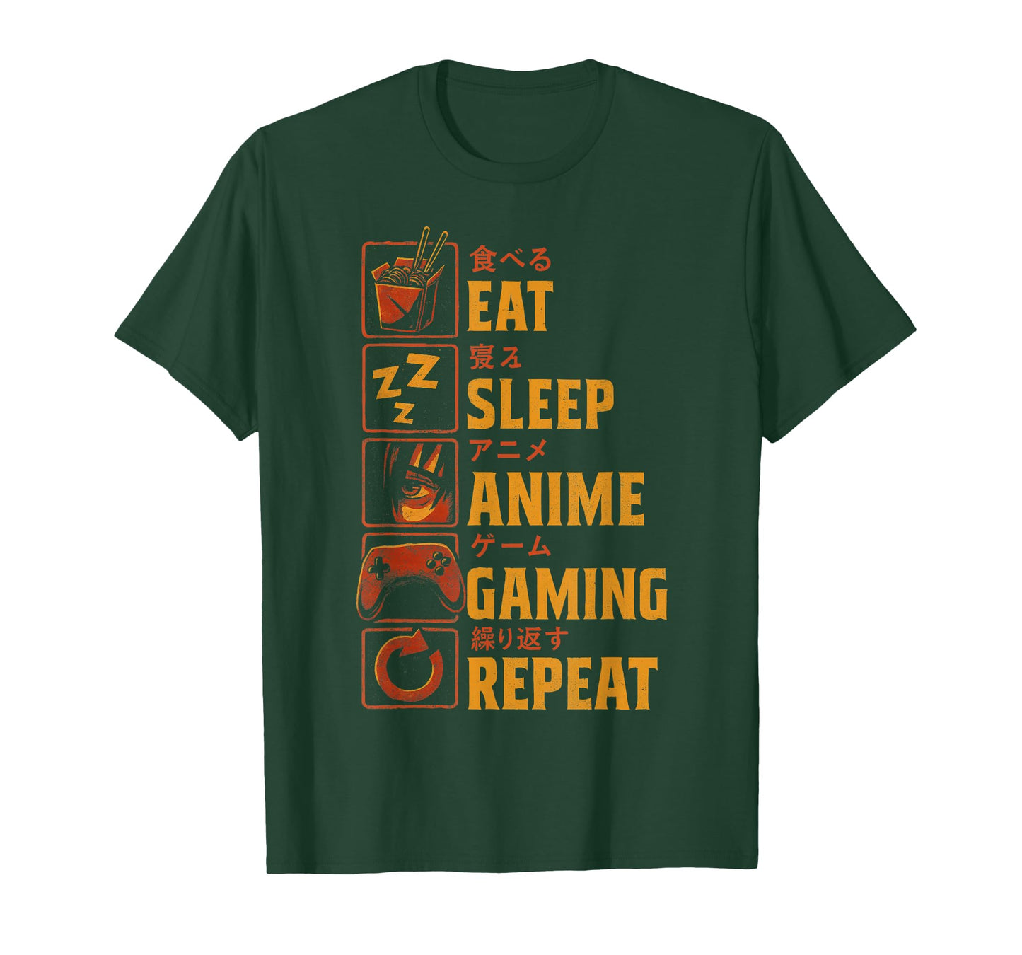 Funny Gamer Anime Graphic Tee Men Boys Teens Video Gaming T-Shirt