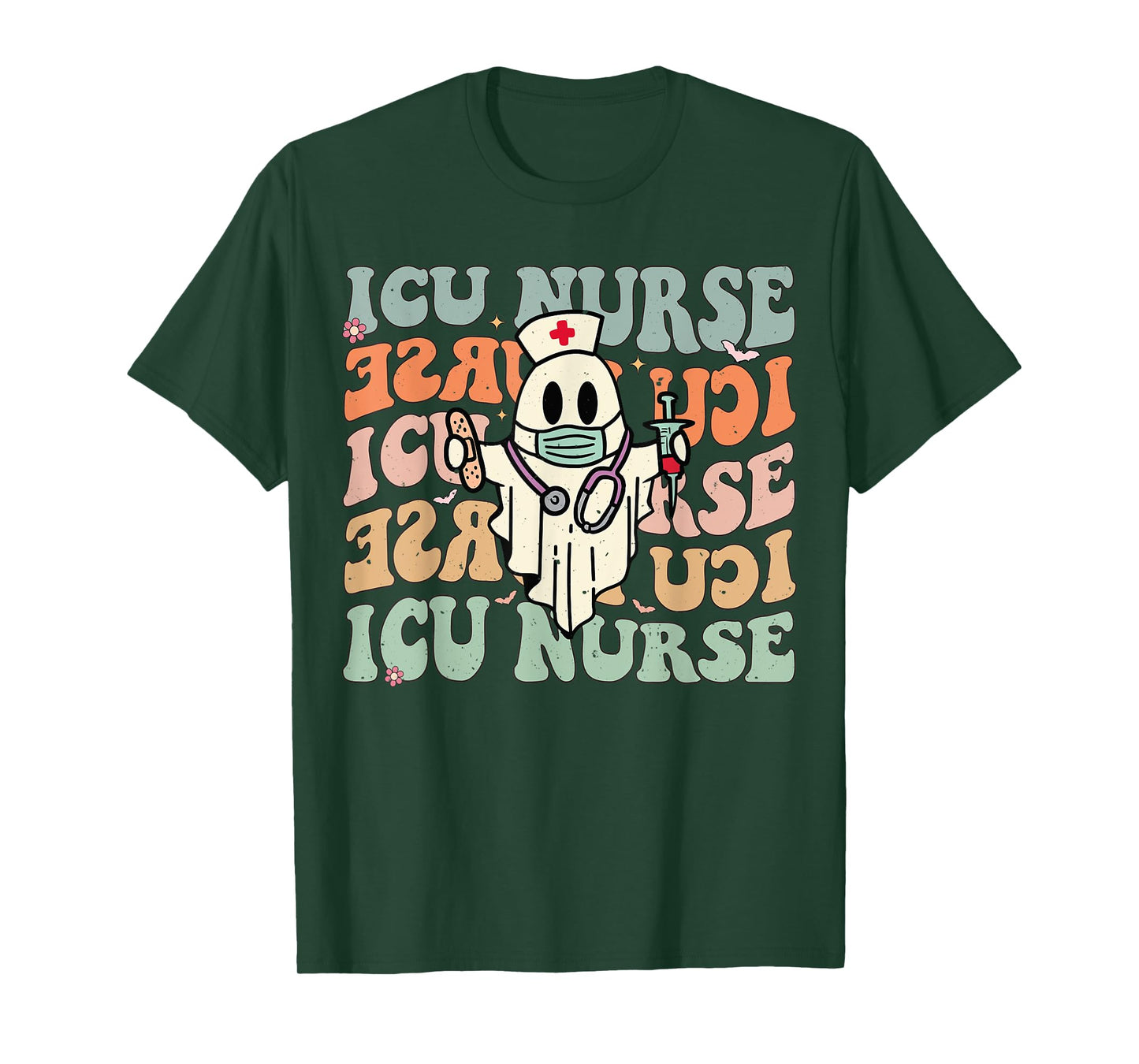 Critical Care Nurse ICU Neonatal Groovy Halloween Nursing T-Shirt