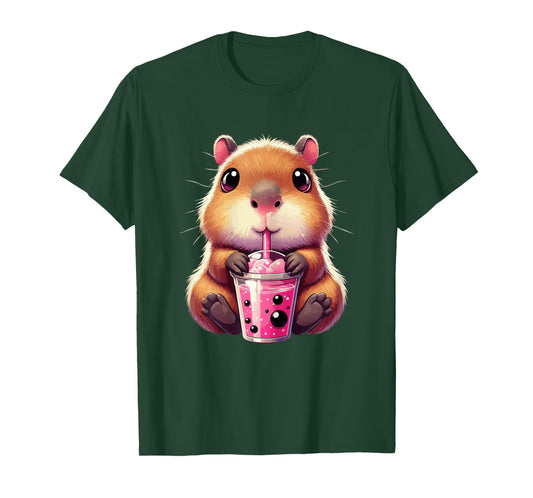 Capybara Bubble Tea Boba Tea Kawaii Anime T-Shirt
