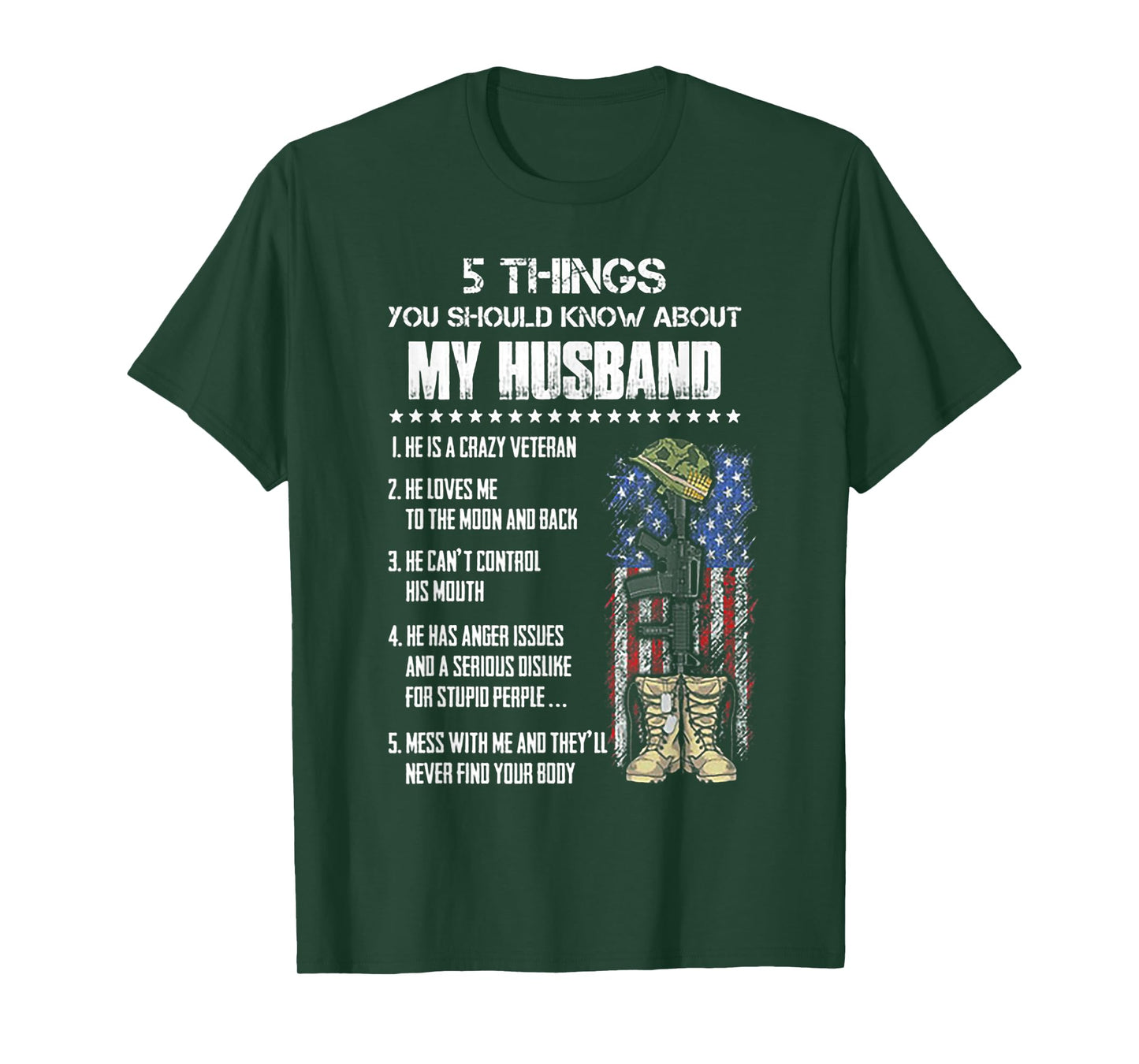 Veteran 5 Things You Should Know About My Husband T-Shirt