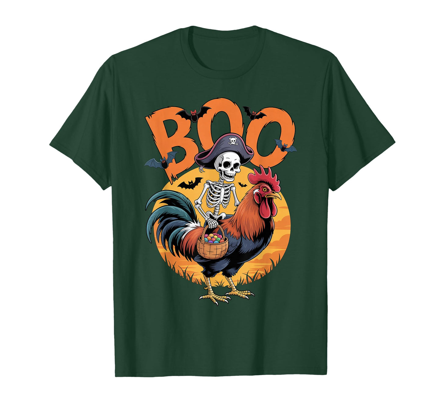 Spooky Rooster Costume on Boo Rooster Halloween T-Shirt
