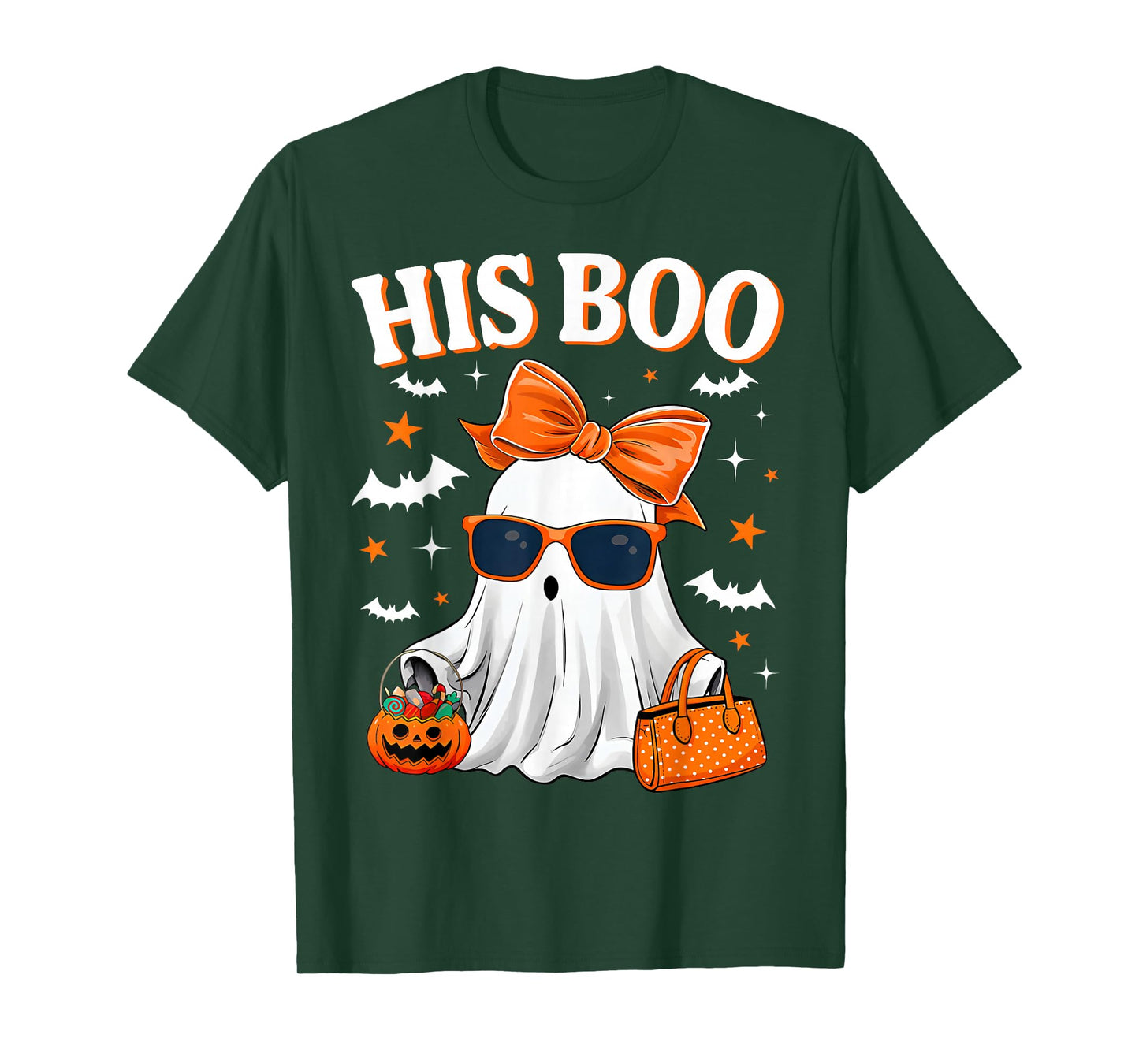 Her Boo & His Boo Funny Matching Halloween Couples T-Shirt