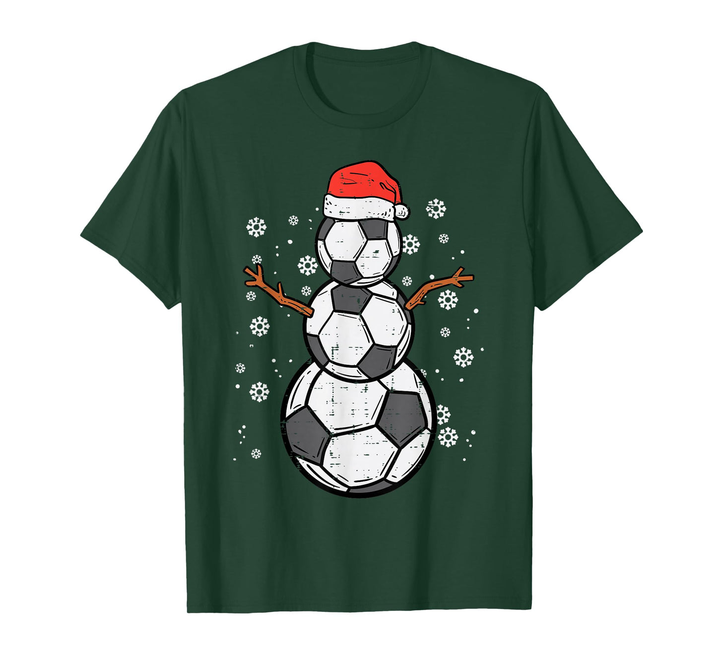 Soccer Snowman Xmas Christmas Sports Boys Girls T-Shirt