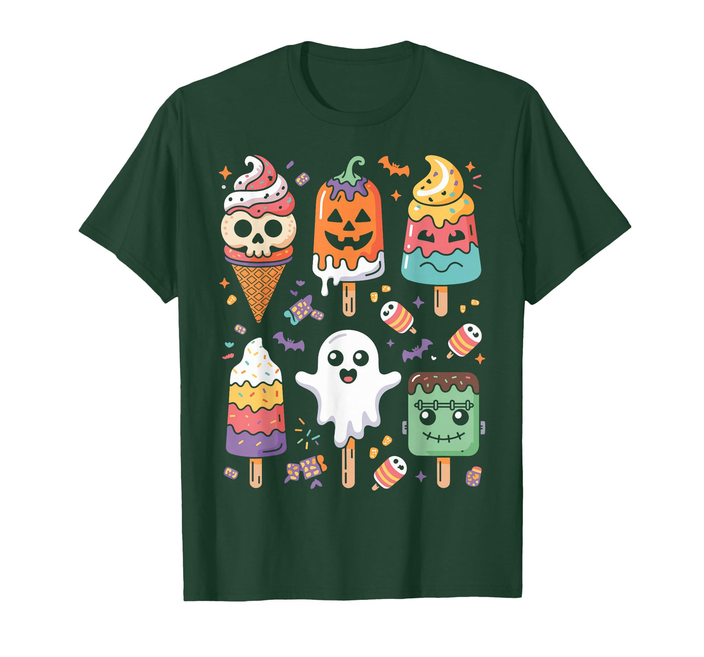 Horror Movies Summer Popsicle Halloween Ice Cream Summerween T-Shirt