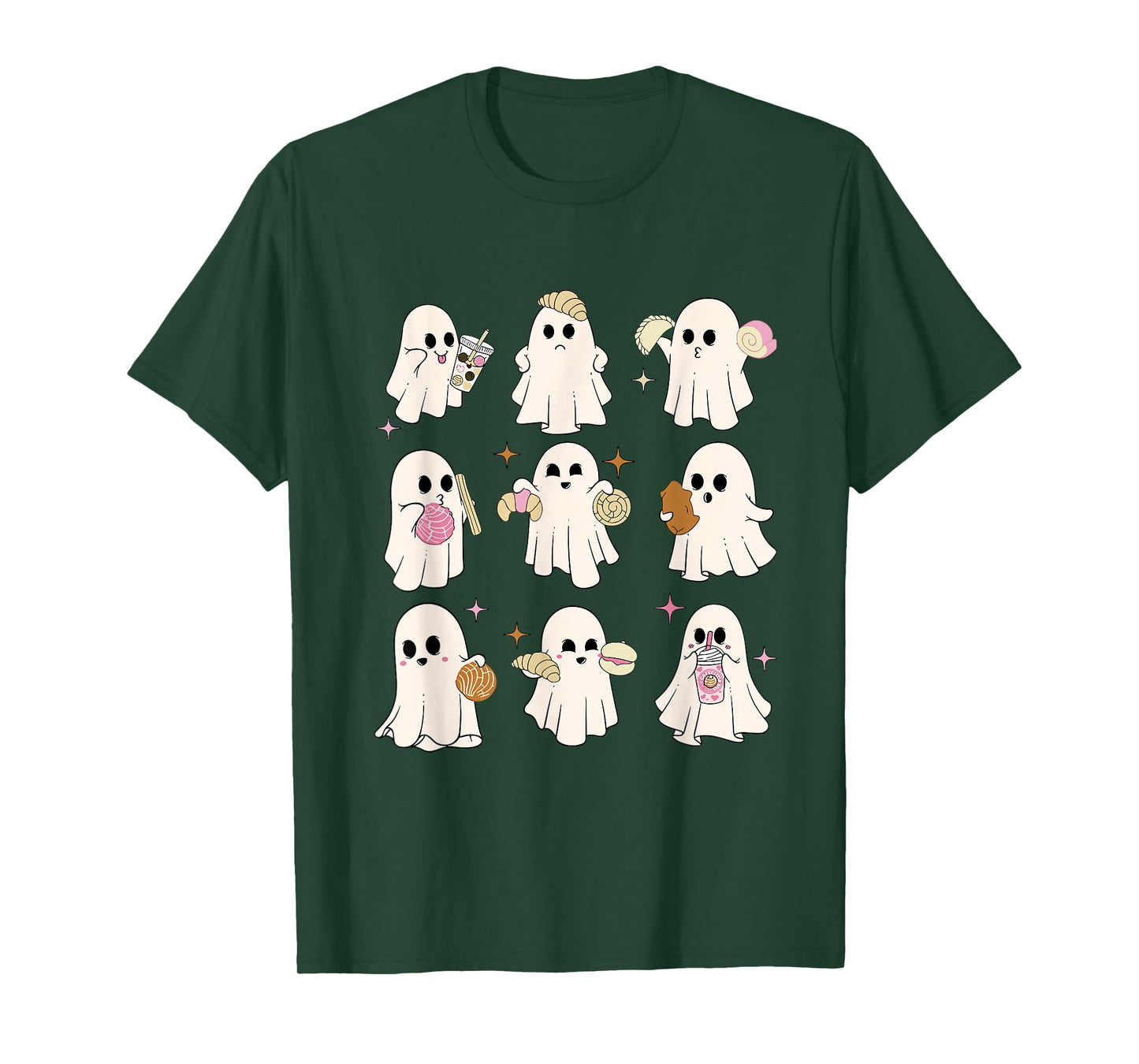 Cute Ghost Pantasmas Latina Halloween Mexican Spooky Conchas T-Shirt