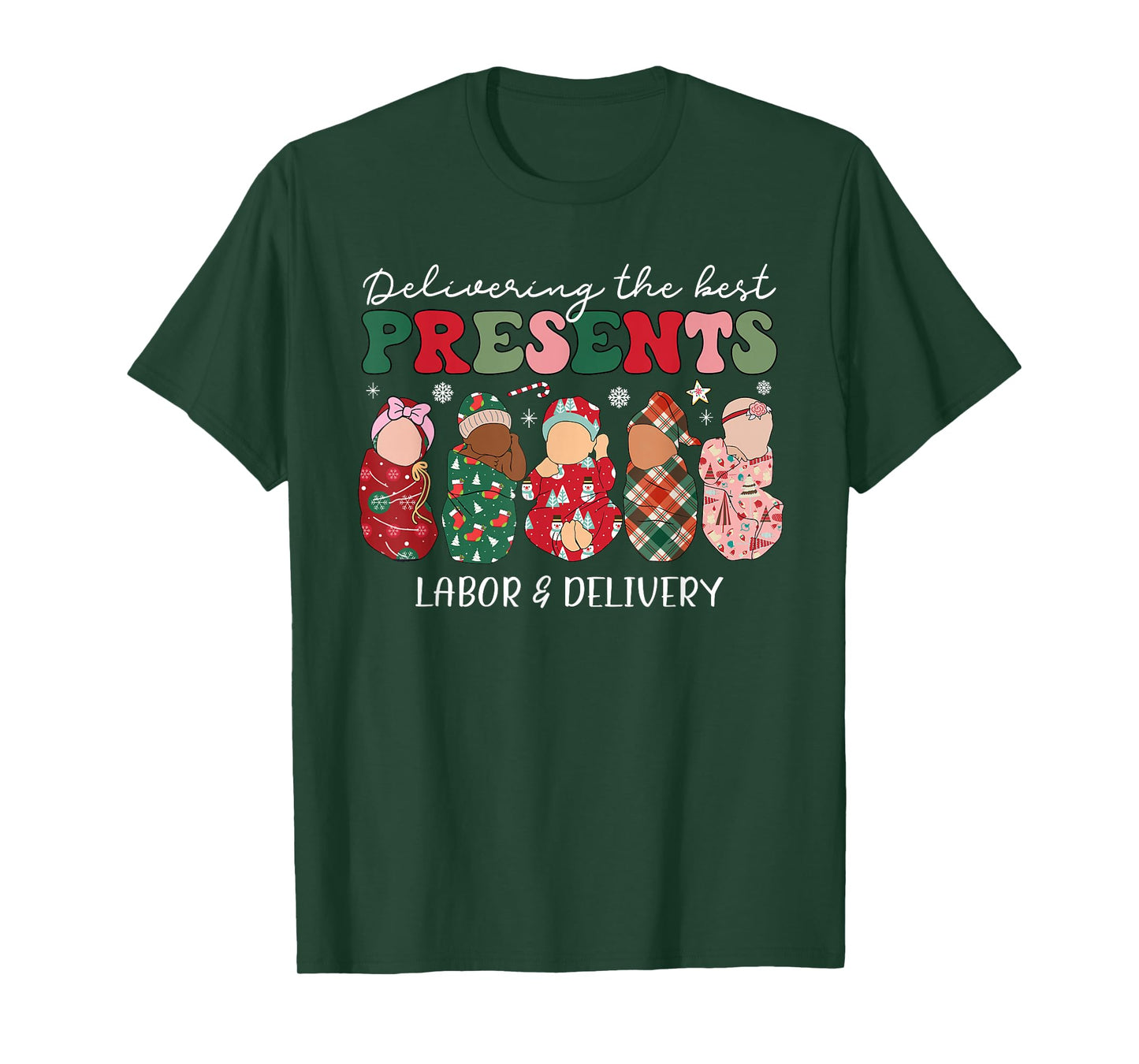 Delivering The Best Presents Labor Delivery Nurse Christmas T-Shirt