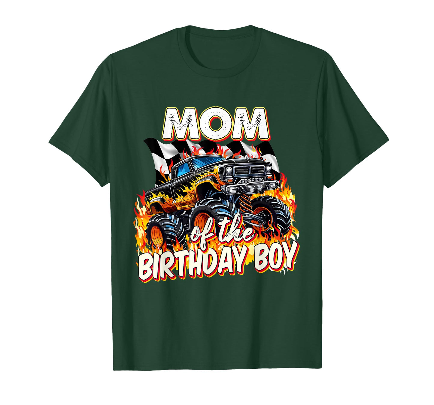 Mom Of The Birthday Boy Monster Truck Birthday Novelty T-Shirt
