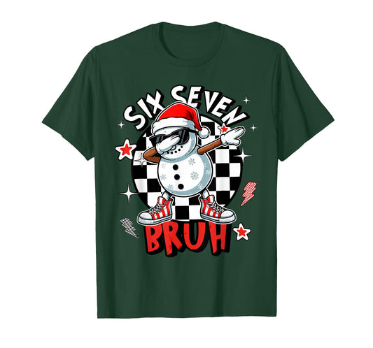 67 Six Seven Bruh Funny Snowman Christmas 6 7 Meme Men Women T-Shirt
