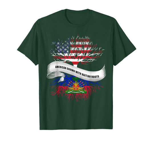 American Grown With Haitian Roots T-Shirt Haiti Tee T-Shirt
