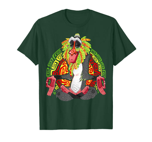 Disney The Lion King Rafiki Geometric Rainbow Seated Pose T-Shirt