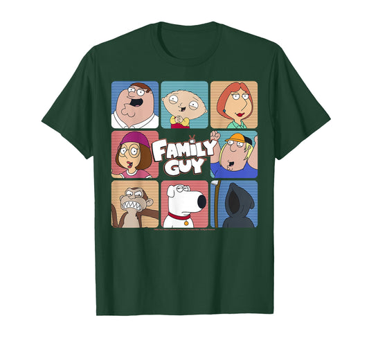 Family Guy Iconic Griffin Family Group Shot Big Chest Panels T-Shirt