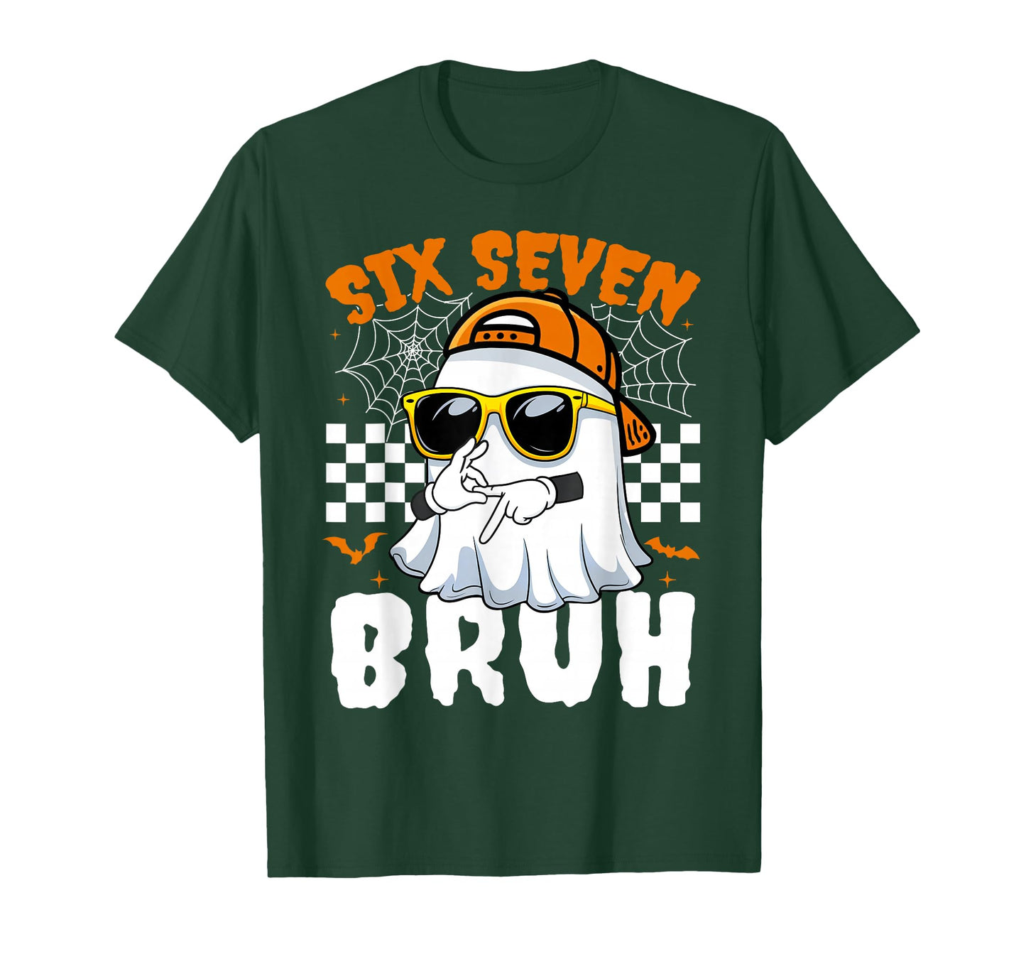 Bruh 67 Halloween Funny Six Seven Meme Brainrot Ghost Kids T-Shirt