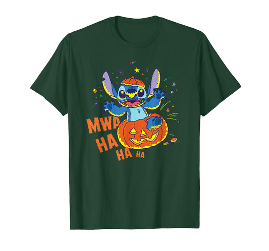 Disney Stitch Jack-o’-Lantern Surprise Mwa Ha Ha Halloween T-Shirt