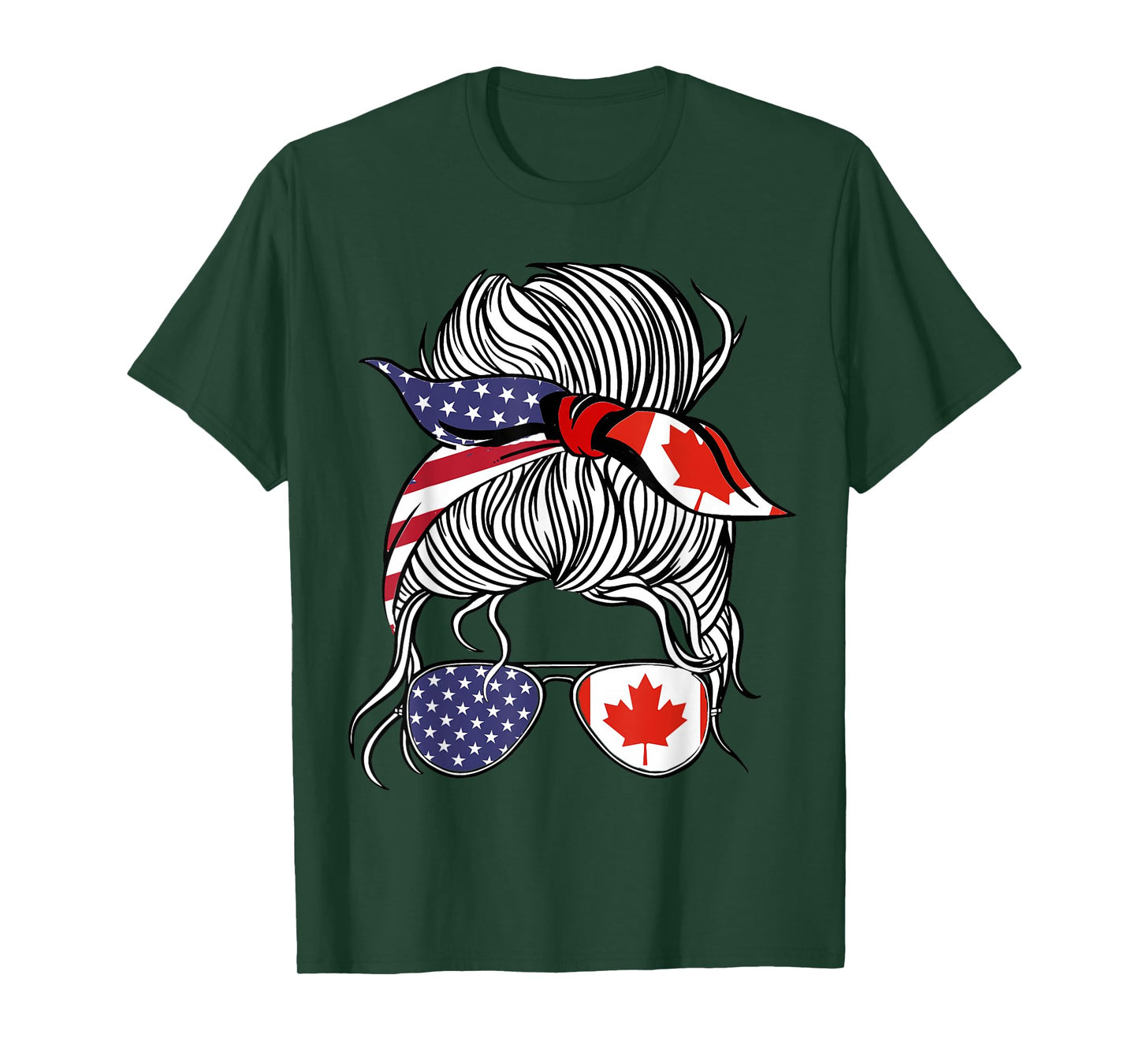 American Canadian Patriot Flag Women Girl Canada Grown T-Shirt