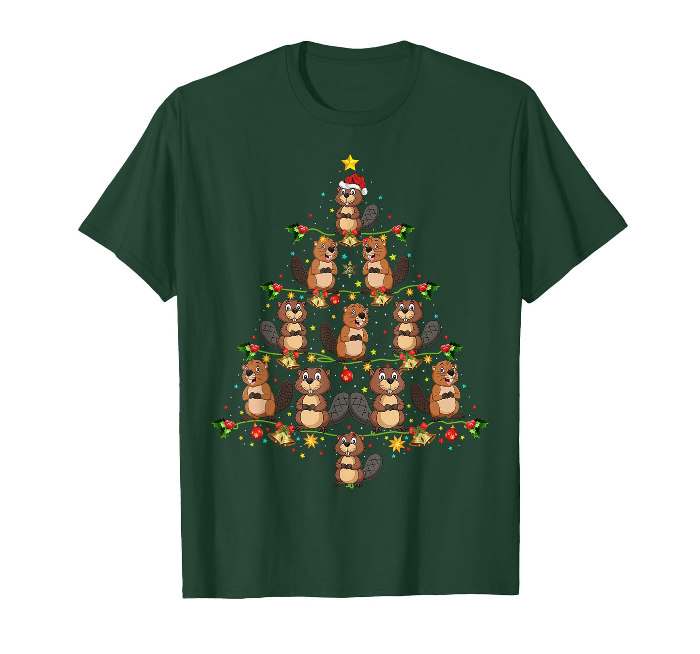 Funny Beavers Christmas Tree Gift Funny Christmas Beaver T-Shirt