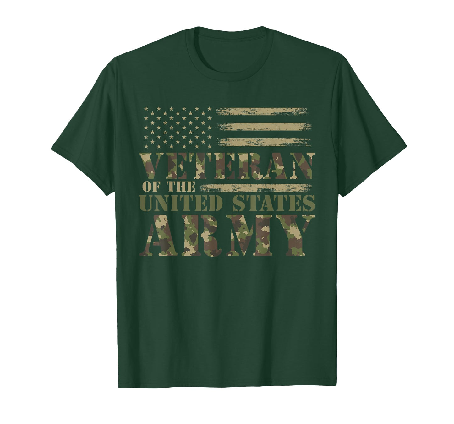 Veteran of The United States Army Camouflage US Flag Veteran T-Shirt