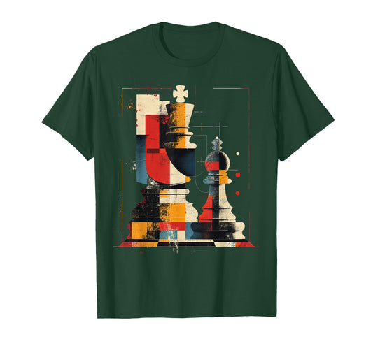 Artsy Chess player on Abstract Art Chess T-Shirt