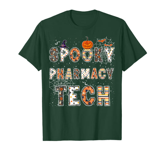 Spooky Pharmacy Technician Halloween Costume Pharmacy Tech T-Shirt