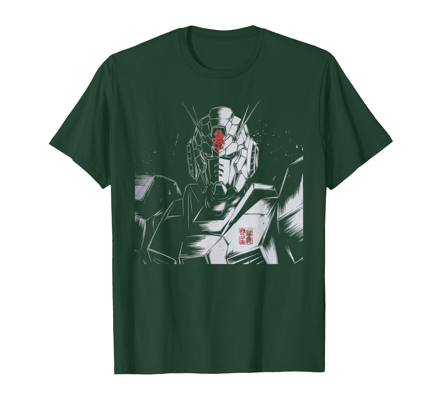 Mecha Tshirt Japanese Mecha Robot Head Anime Art Ukiyo-E T-Shirt