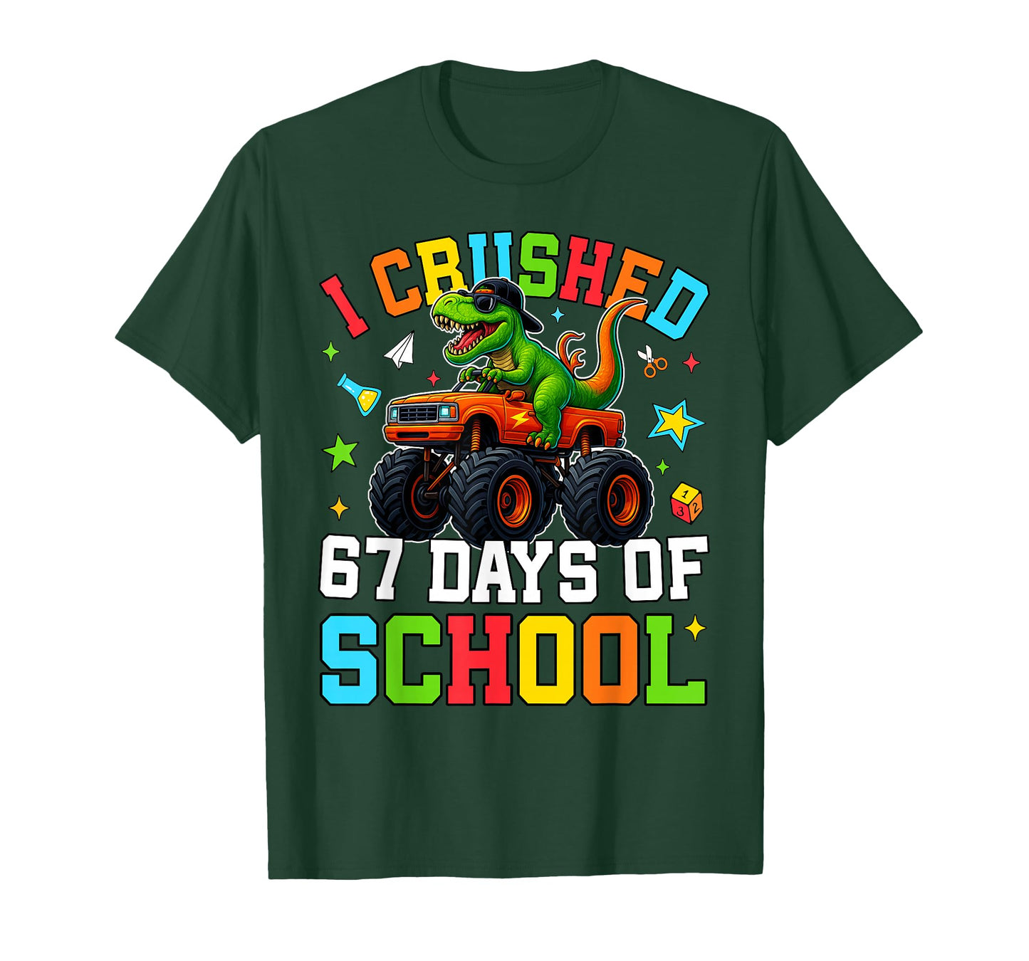 I Crushed 67 Days of School Funny Six Seven Meme Boys Kids T-Shirt