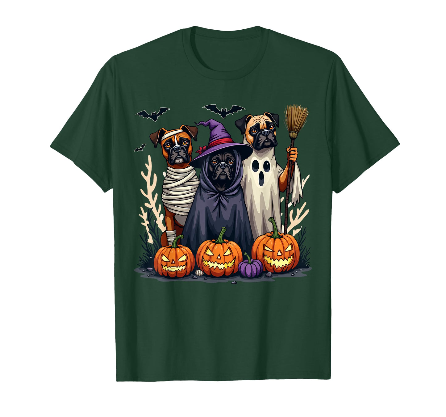 Boxer Halloween Costume Cute Spooky Dog Lover Men Women Kids T-Shirt