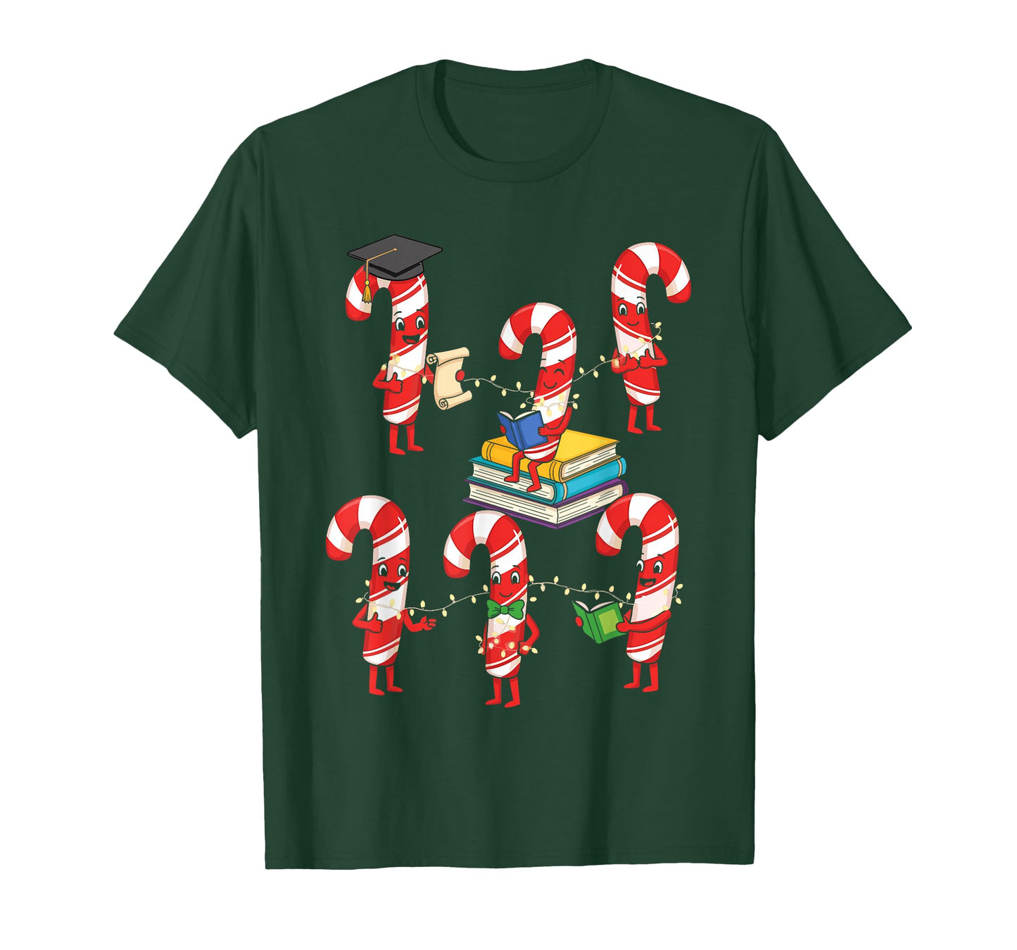 Bookmas Christmas Books Shirt, Candy Cane Bookworm T-Shirt