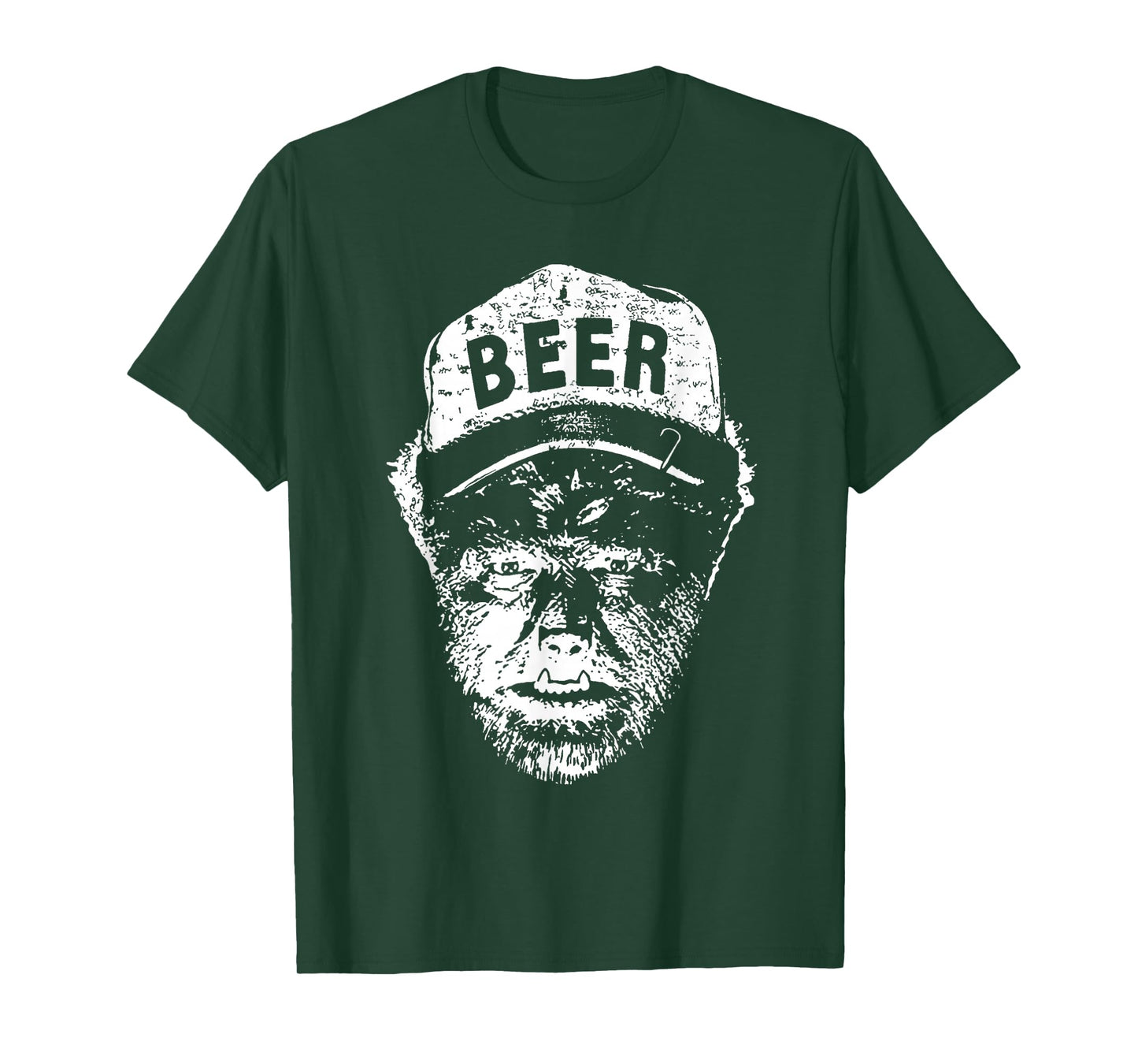Vintage Wolfman Retro Horror Monster Werewolf Drinking Beer T-Shirt