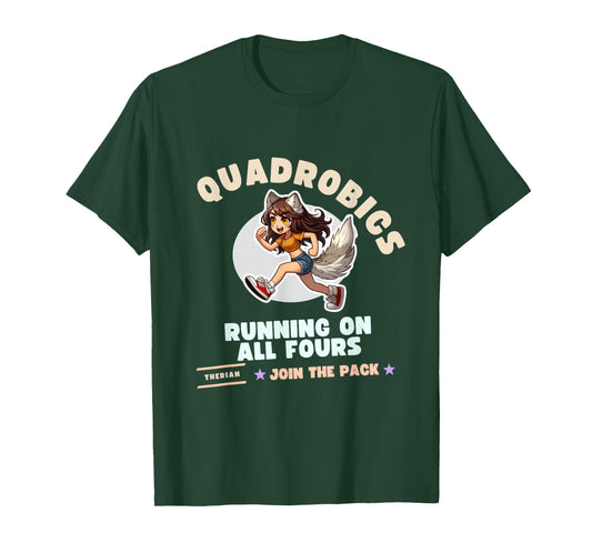 Quardrobics Therian Gear For Teen Tween Girl Fox Wolf Cat T-Shirt