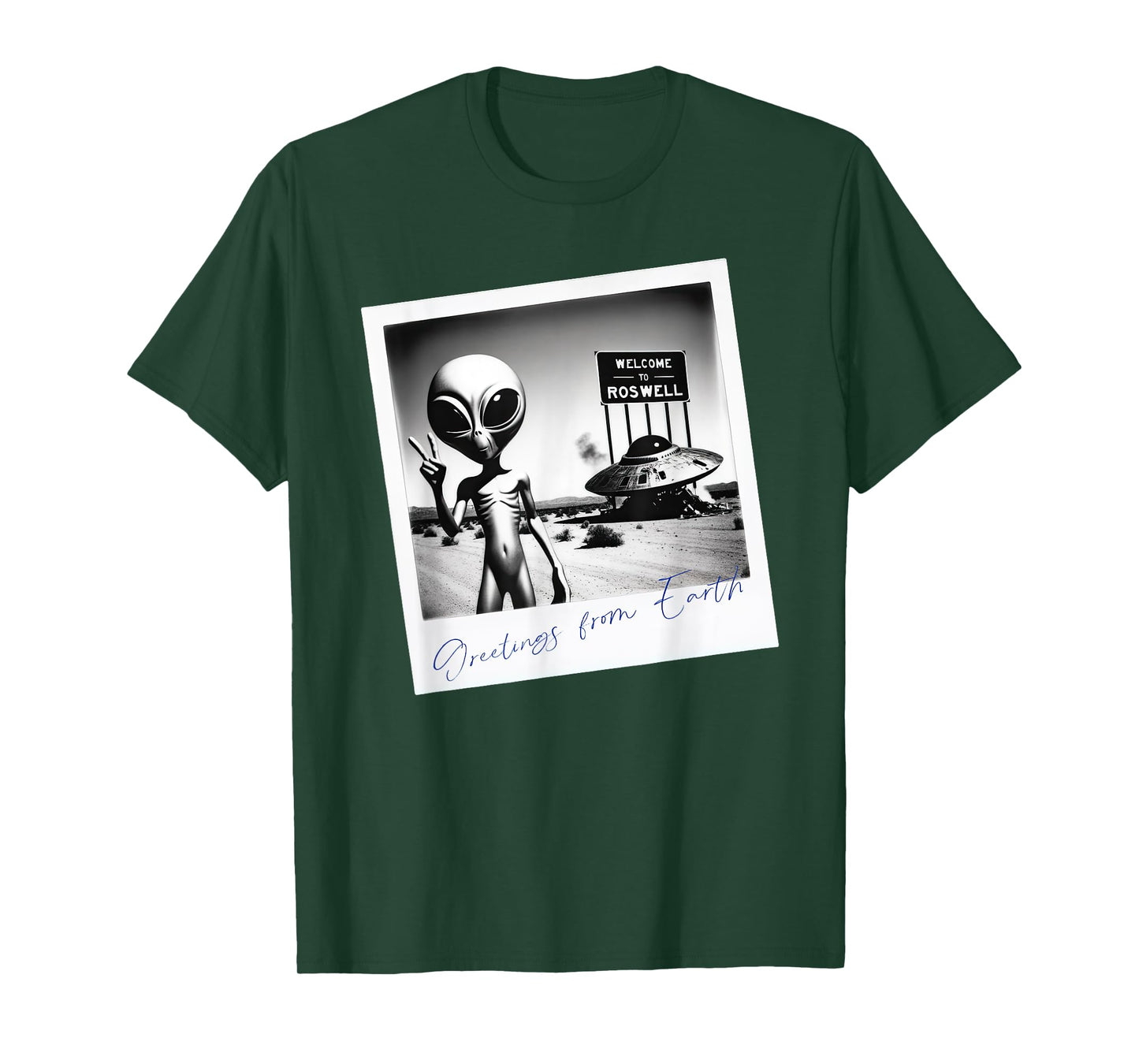 Vintage Alien UFO Crash At Roswell 1947 Photo T-Shirt