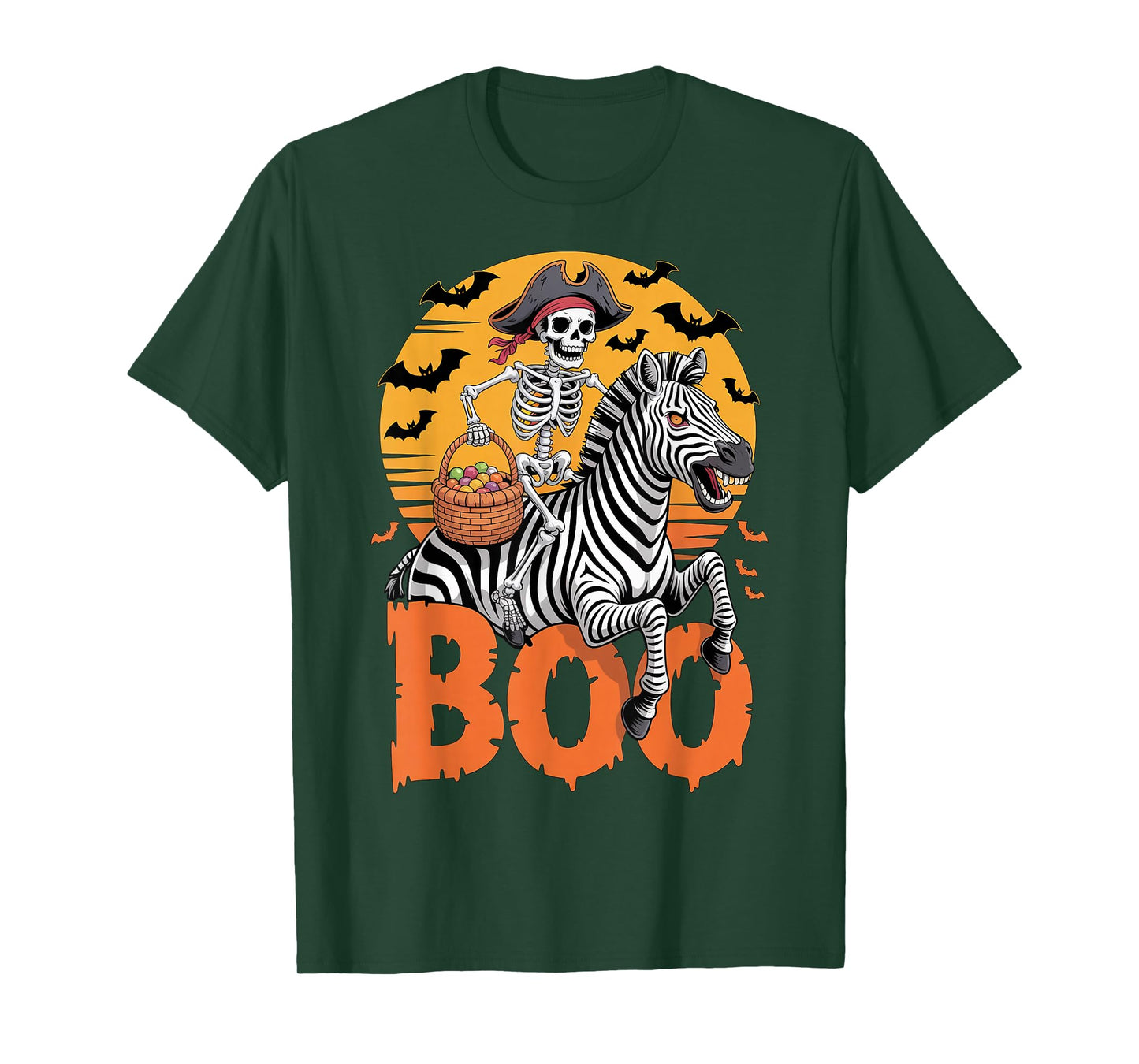 Spooky Zebra Costume on Boo Zebra Halloween T-Shirt