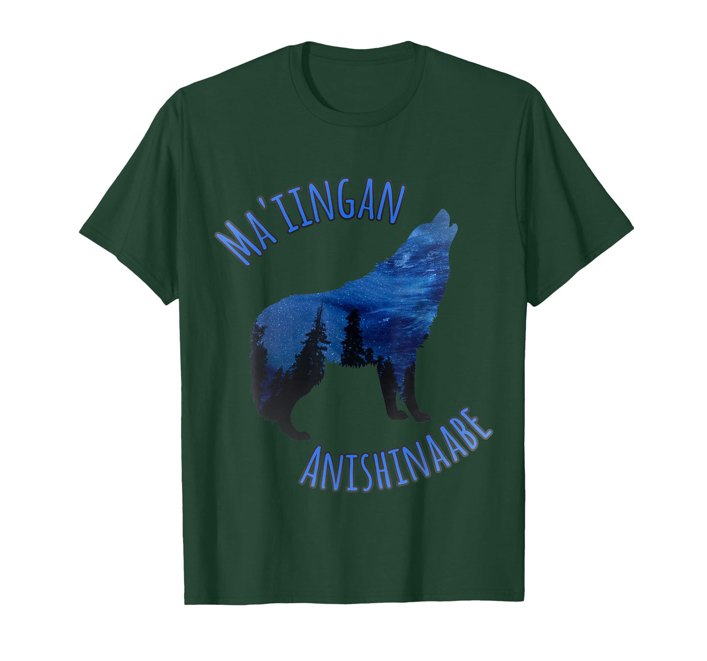Ma'iingan Anishinaabe Ojibwe Chippewa Language Wolf T-Shirt T-Shirt