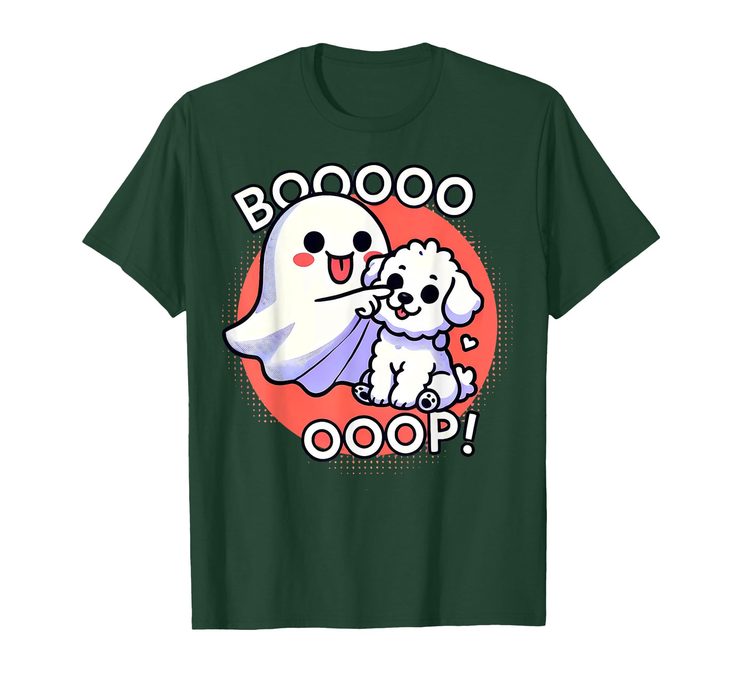 Funny Halloween Ghost Bichon Frise Dog Boop Puppy Humor Men Women Kids T-Shirt