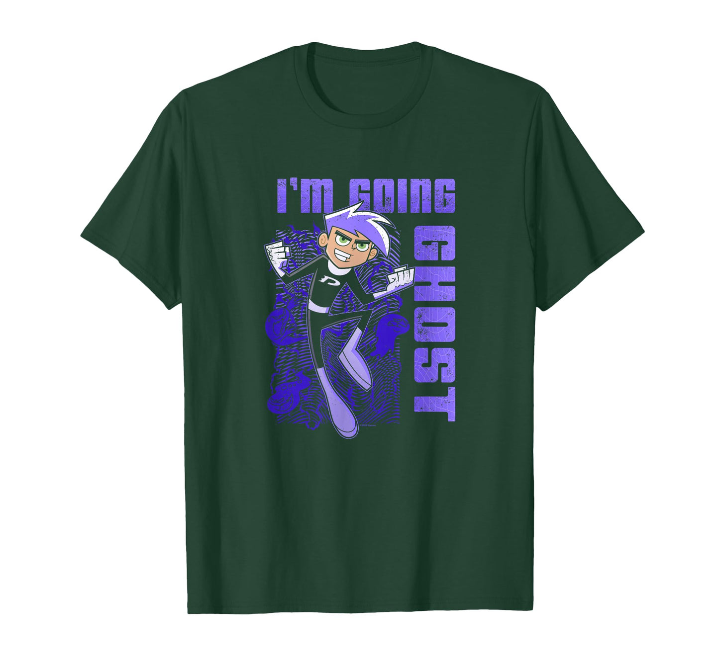 Danny Phantom I'm Going Ghost Purple Text Portrait T-Shirt