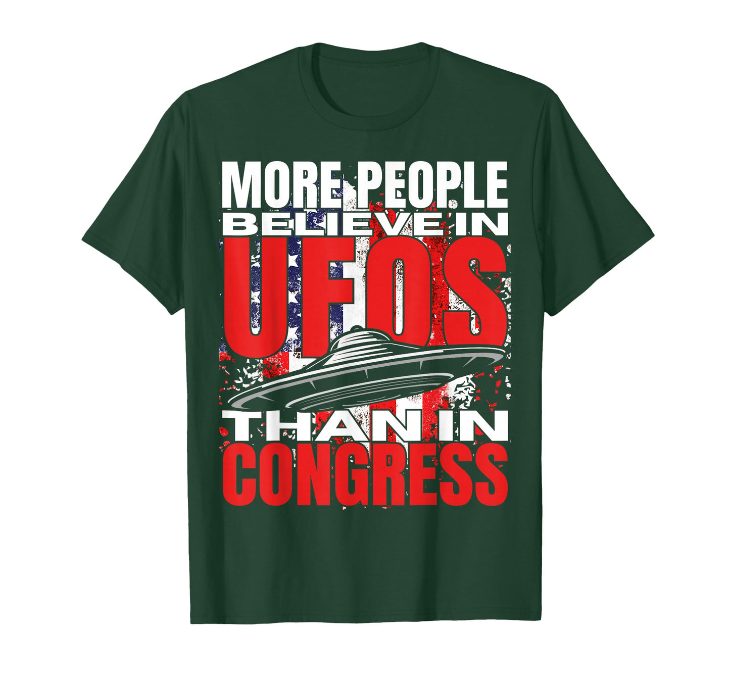 Funny American UAP People Believe in UFOS Than in Congress T-Shirt