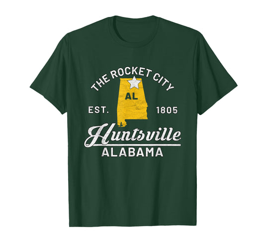 Huntsville Alabama Al Vintage The Rocket City Souvenir Gift T-Shirt