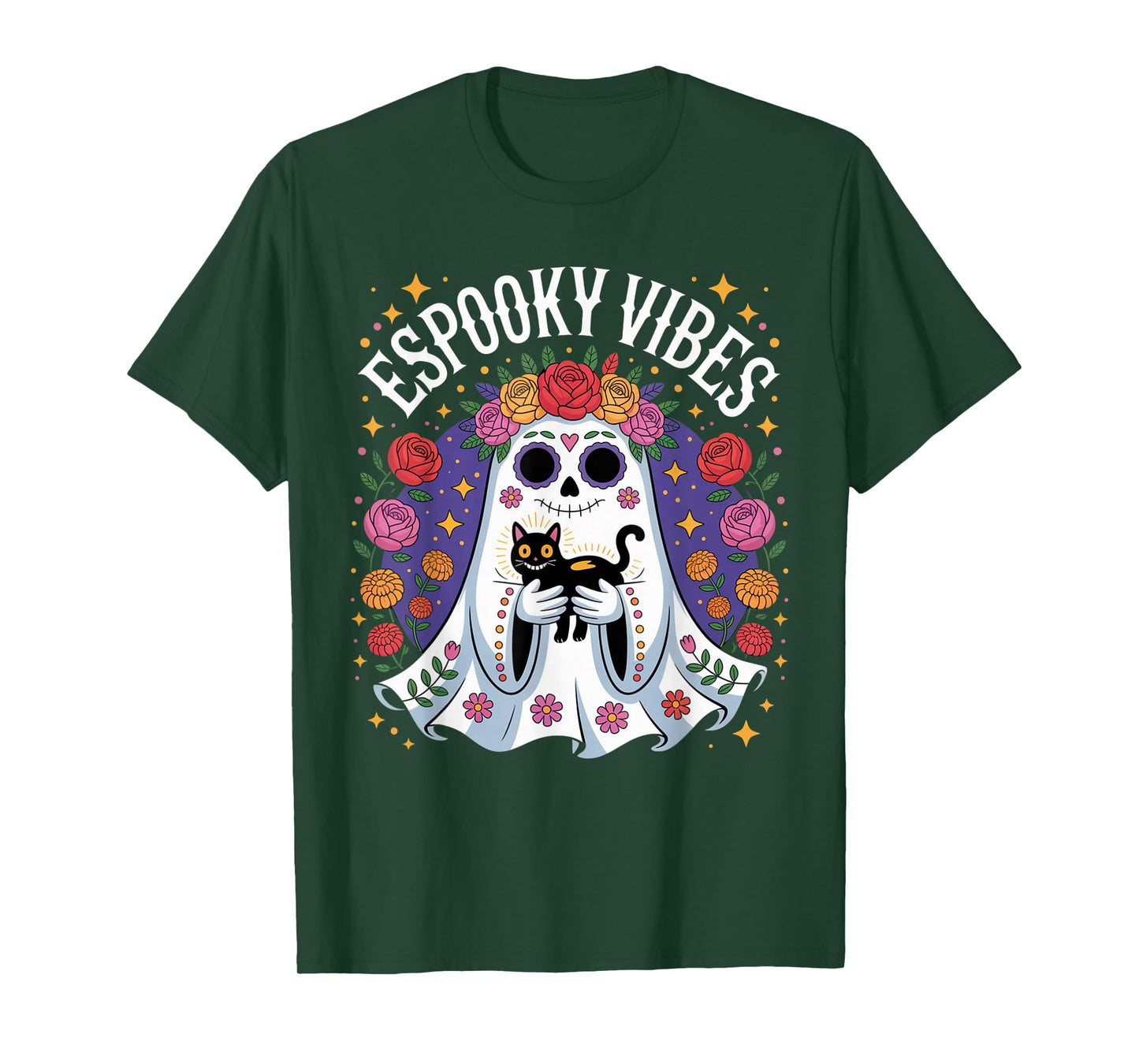 Espooky Vibes Spanish Mexican Halloween Ghost Teacher Women T-Shirt