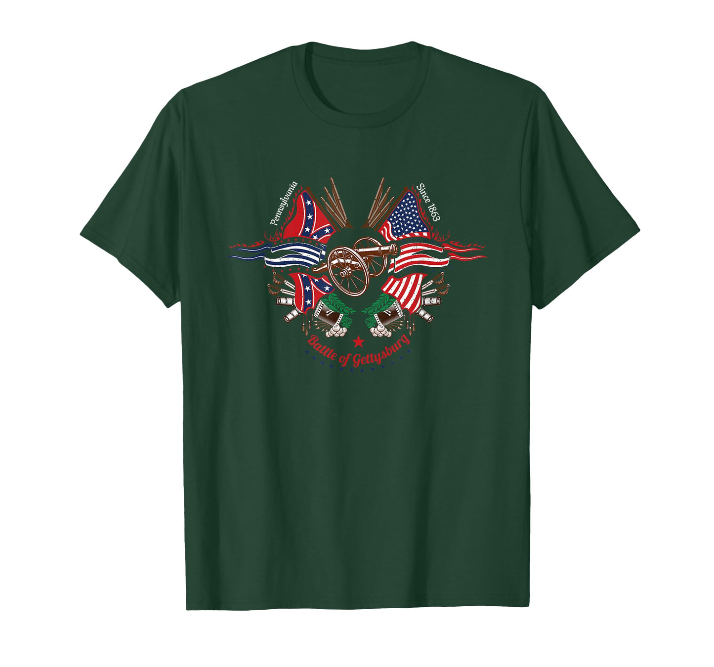 Vintage American Civil War Gettysburg Pennsylvania Souvenir T-Shirt