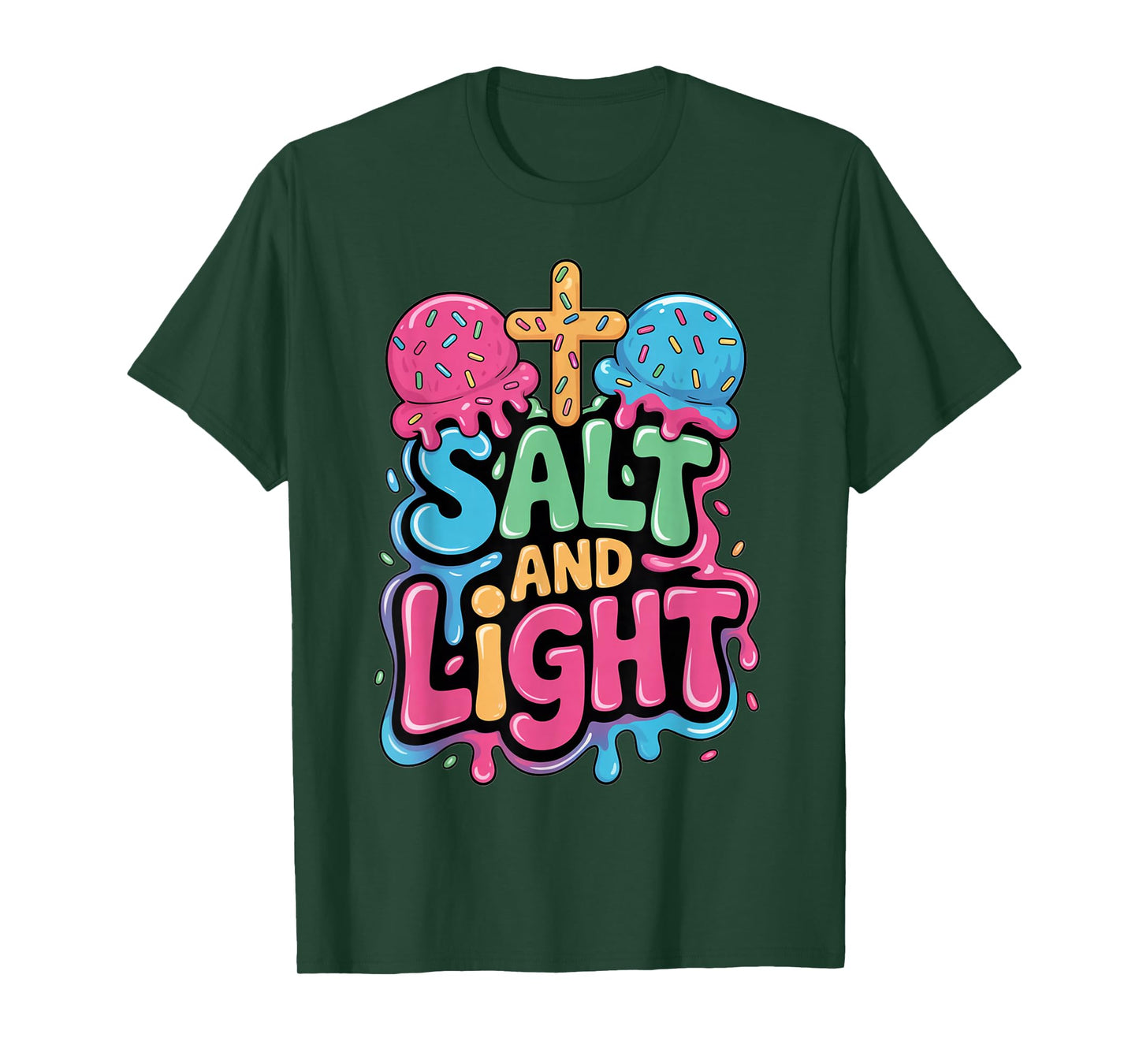 Salt and Light Ice Cream Drip Kids Jesus Christian Boys T-Shirt