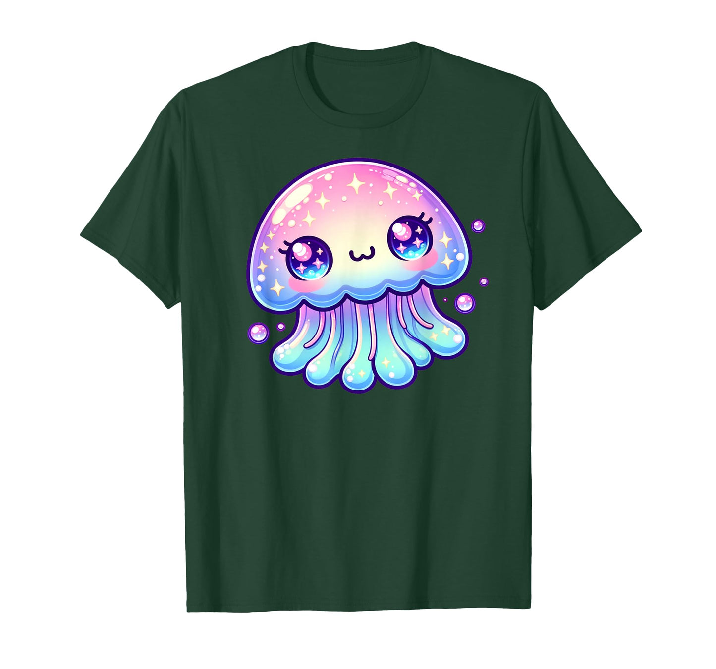 Cute Kawaii Jellyfish Anime Fun Blue Pink Sea Critter T-Shirt