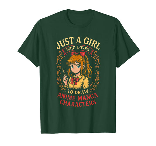 Just a Girl Who Loves to Draw Anime Manga Characters T-Shirt