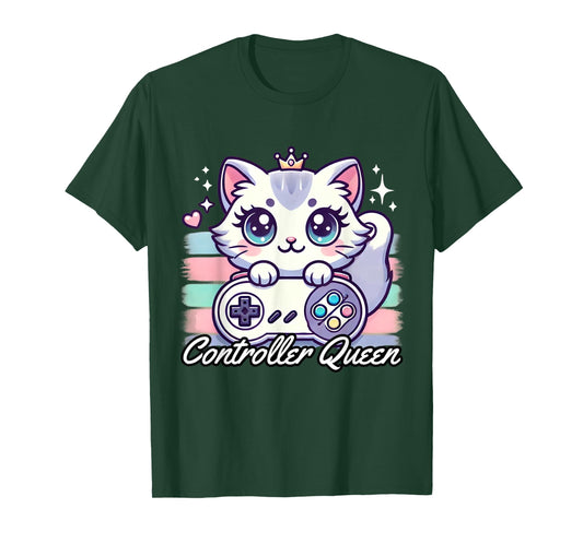 Gamer Girl Cat Gaming Cute Video Game Women Girls T-Shirt