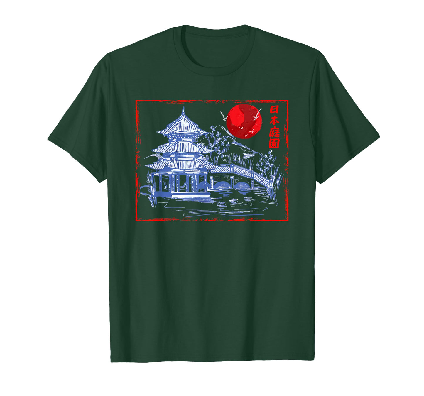 Japanese Garden Line Art Nature Architecture Japan T-Shirt