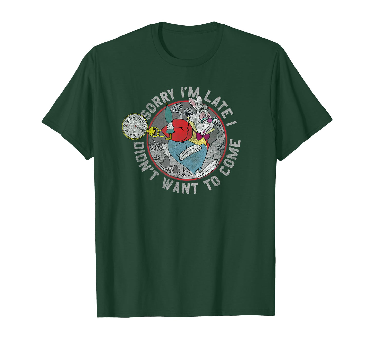 Disney Alice in Wonderland White Rabbit Sorry I Am Late T-Shirt