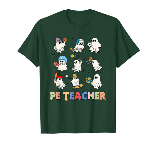 Halloween PE Teacher Spooky Physical Education Teacher T-Shirt