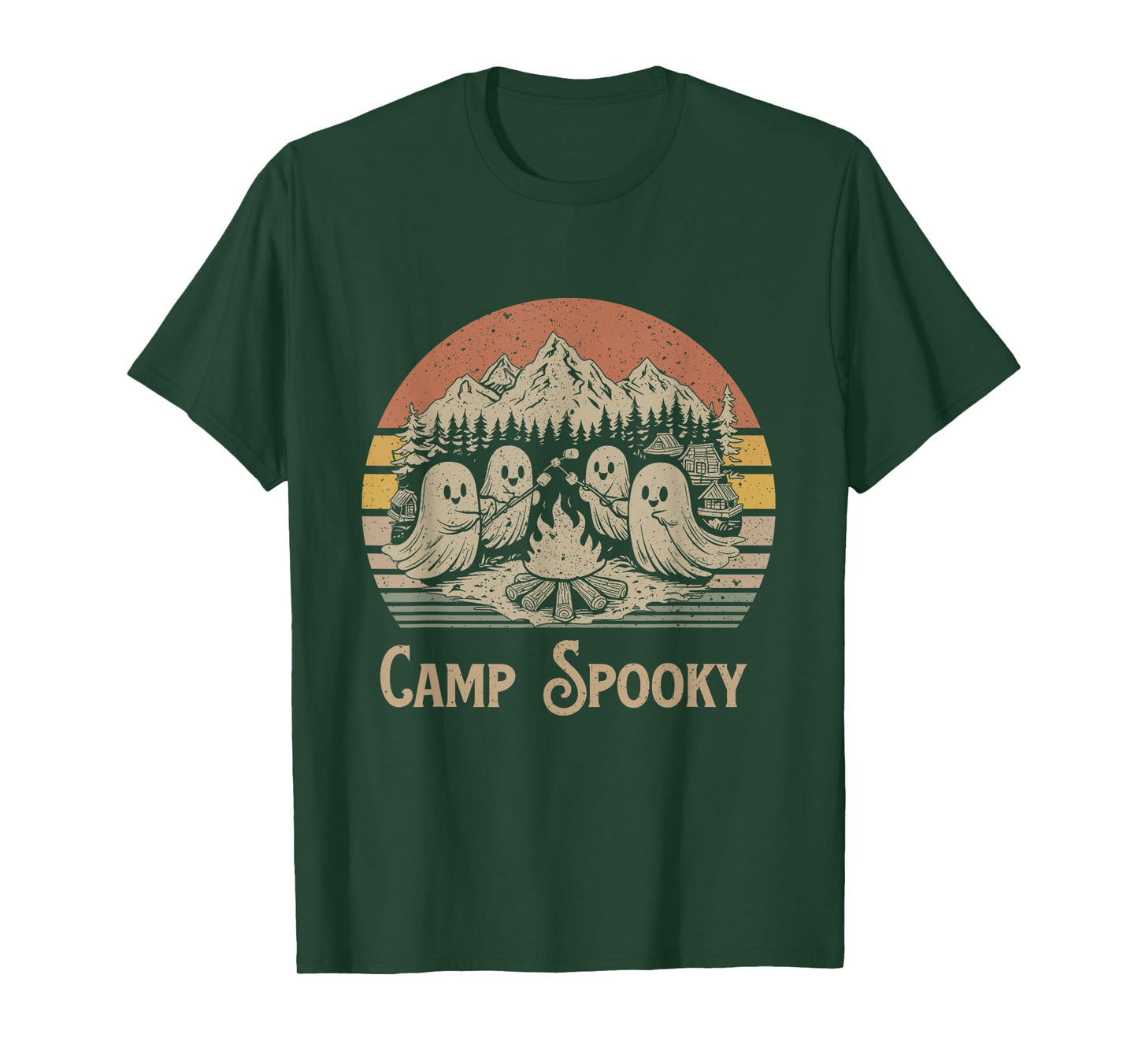 Camp Spooky Summerween Summer Halloween Cute Ghost T-Shirt
