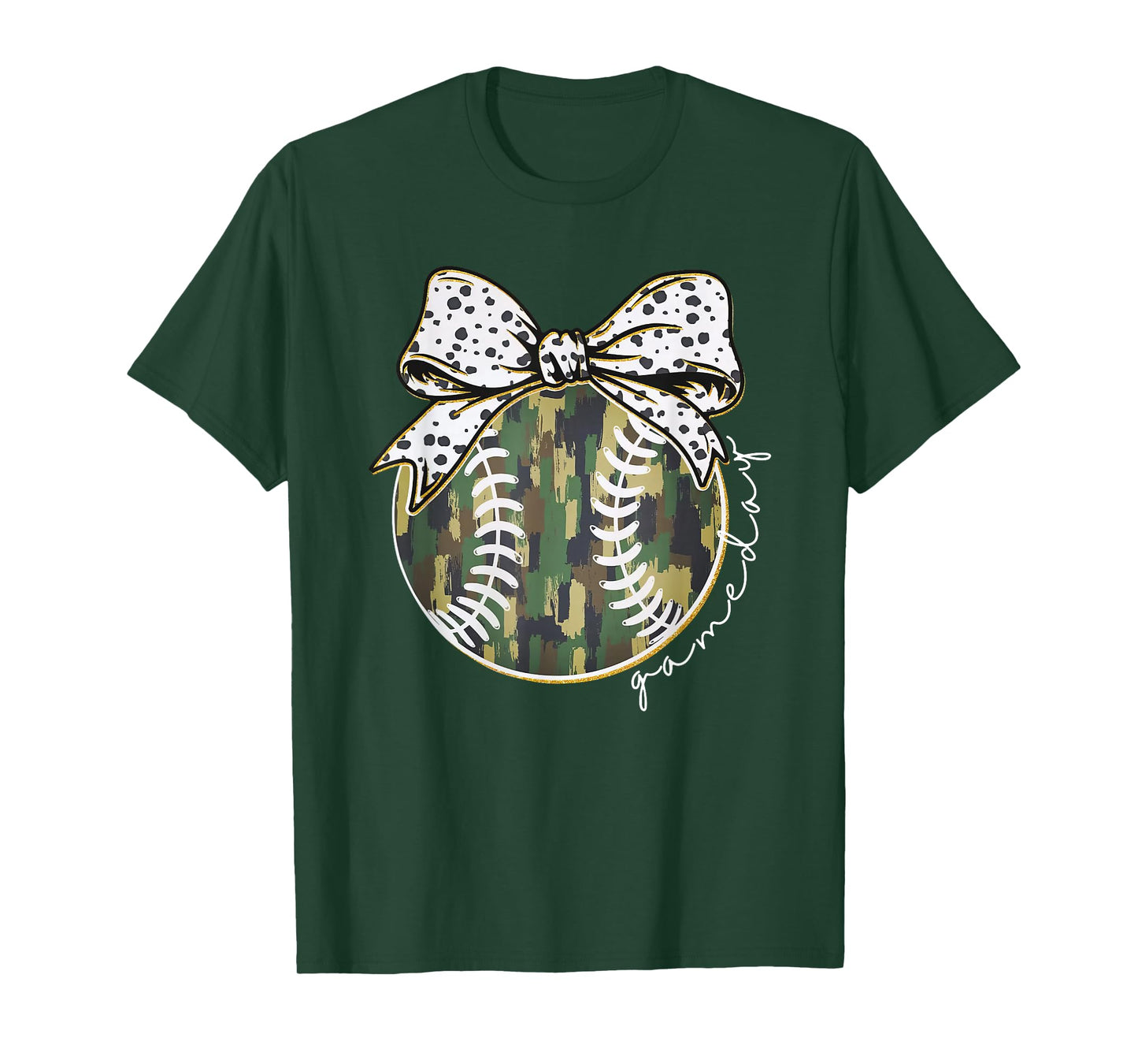 Camouflage Baseball Coquette Game Day Baseball Mama Women T-Shirt